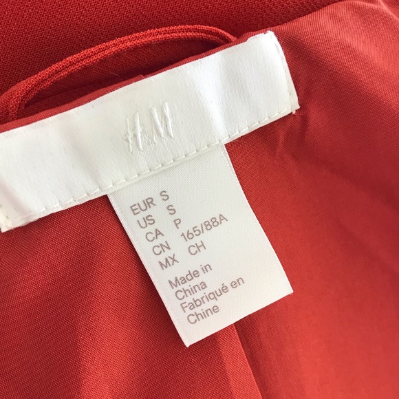 H&M Long Flowy Orange Trench Coat w/ Cuff Ties - Picture 7 of 7